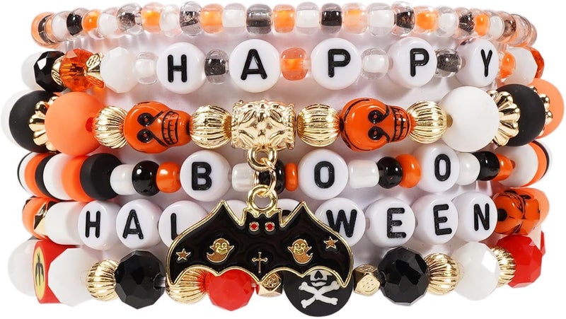 Lonext Halloween Bracelets Stackable Heishi Beaded Stretch Bracelets - Image 1